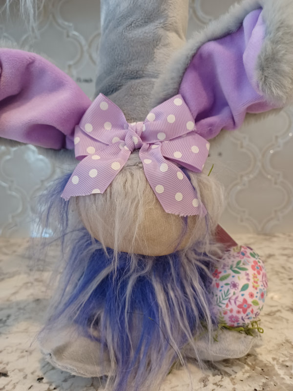 Grey Purple Ears Gnome